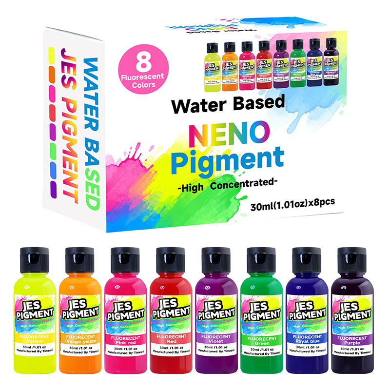 Resin Pigment Set - 8 kleuren/set fluorescerend pigment, 30 ml/1,01