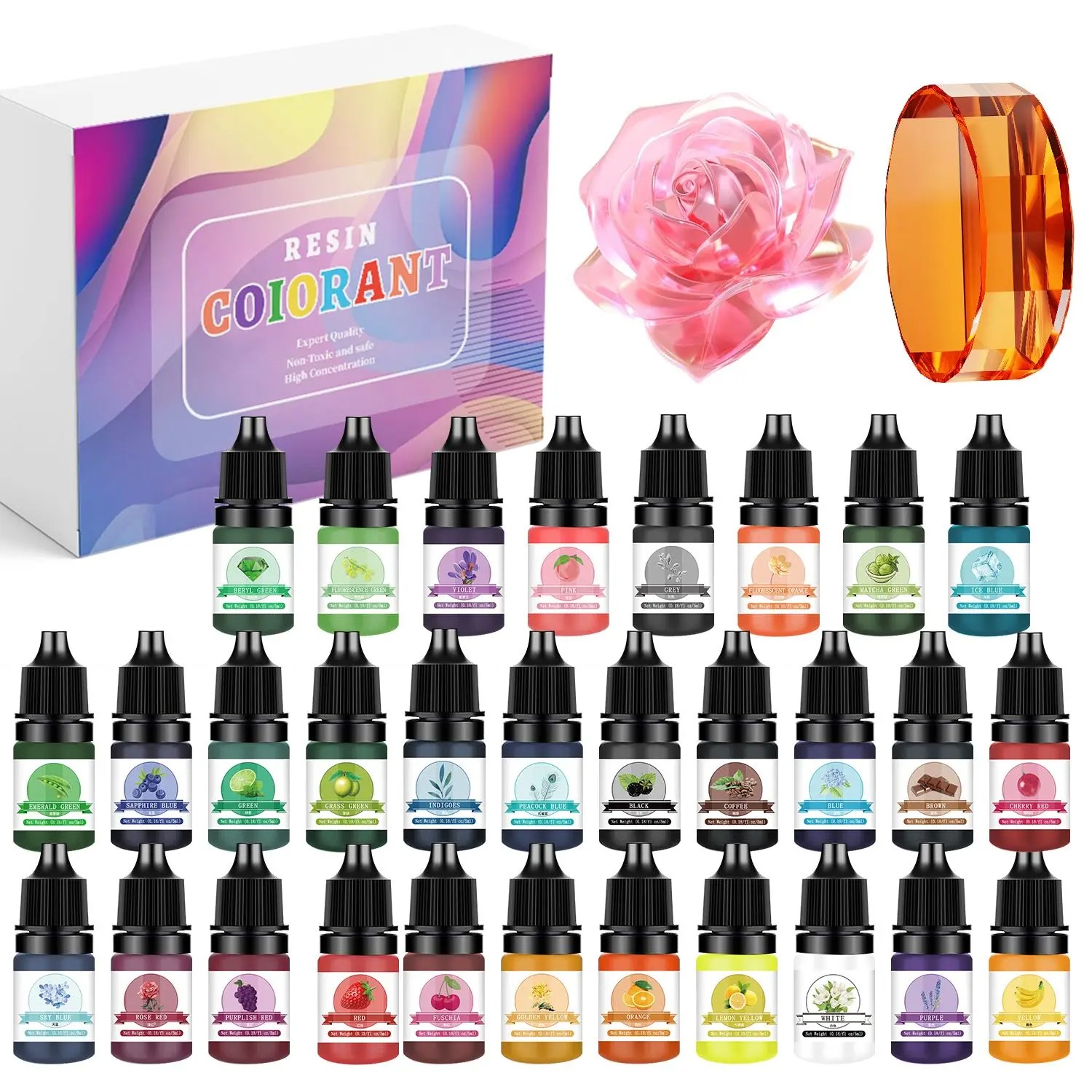 Resin Jewelry Kit - 30 Kleuren 5 ml Epoxyhars Pigment
