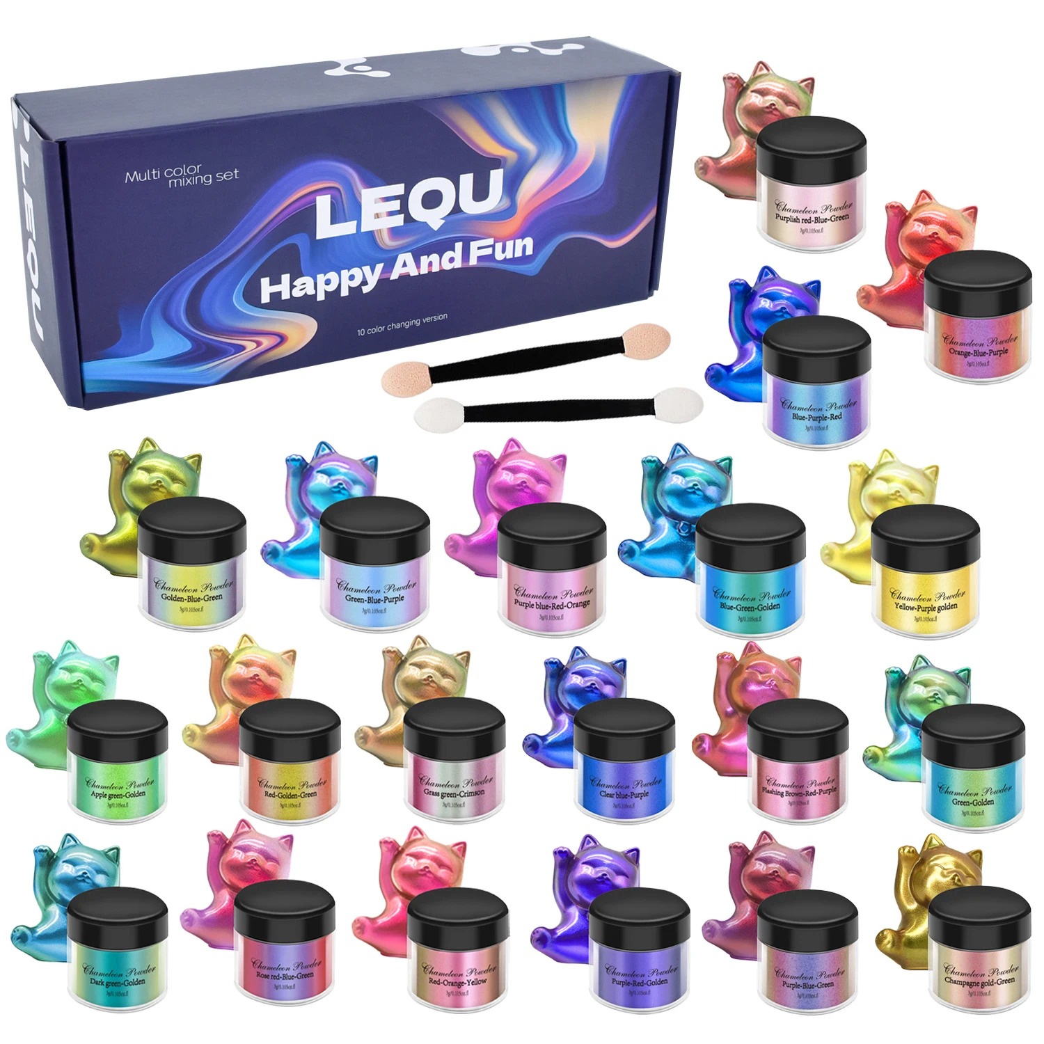 Resin Pigment Set - Een set kameleonroze nagelchroompoeder pigment DIY