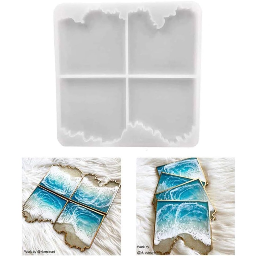 Resin Ocean Wave Mold - Ocean Wave Coaster siliconenmal, onregelmatige vierkante