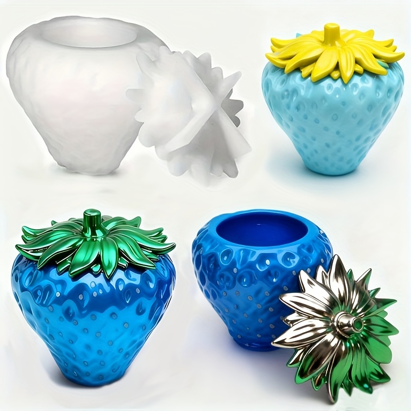 Resin Craft Ideas - 1 stuk aardbeienharsvorm met deksel, doe-het-zelf