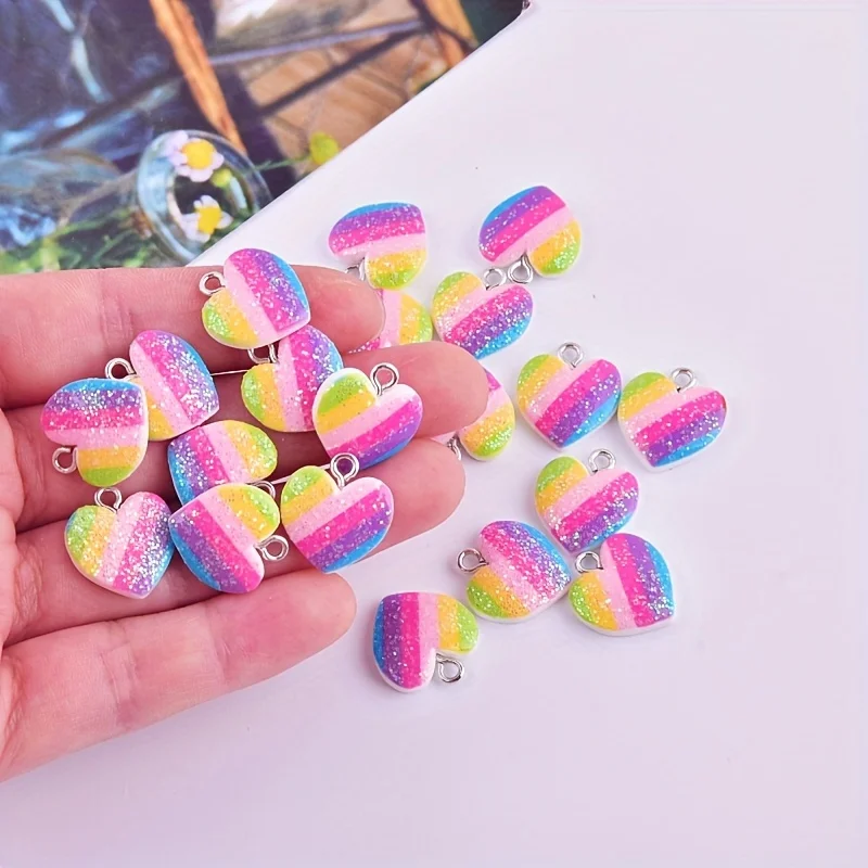 10 stuks kleurrijke hartvormig - Resin Crafts Diy recensie en prijs