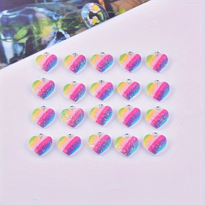 10 stuks kleurrijke hartvormig - Resin Crafts Diy recensie en prijs