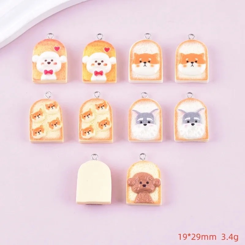 10 stuks schattige toast hond  - Resin Crafts Diy recensie en prijs