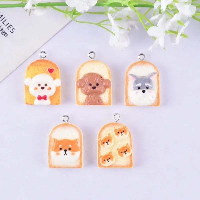 10 stuks schattige toast hond  - Resin Crafts Diy recensie en prijs