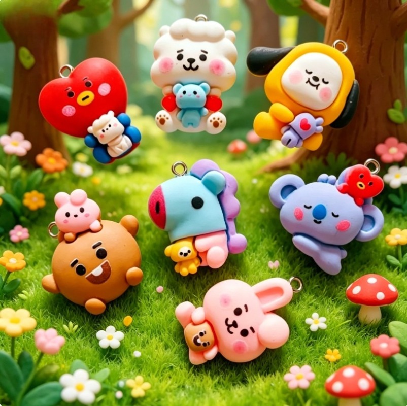 7 stks BT21 Hars Cartoon Charm - Resin Crafts Diy recensie en prijs